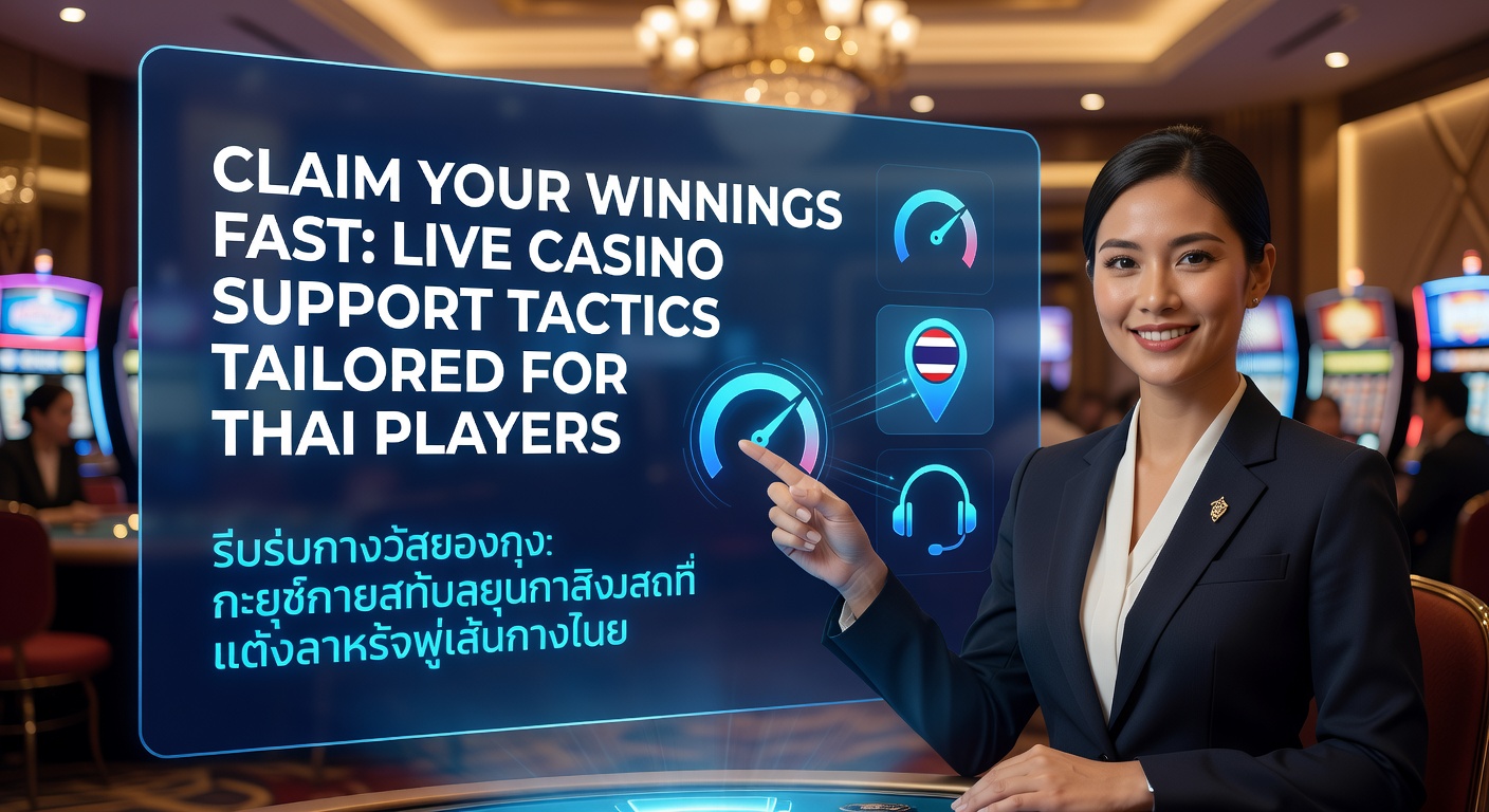 Close-up of live chat window showing Thai-language support resolving a payout query, with icons for e-wallet and verification uploads