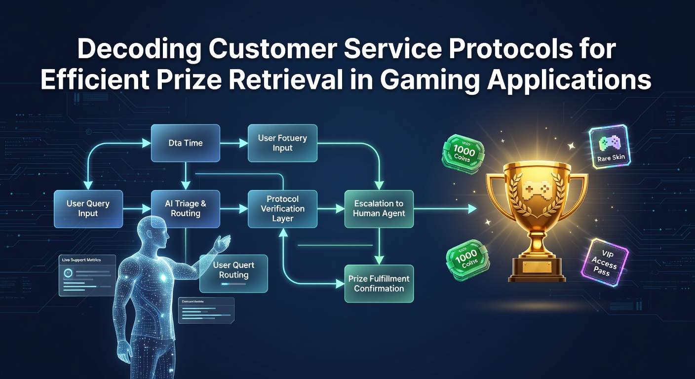 Illustration of customer service agents assisting players with prize claims in a gaming application interface