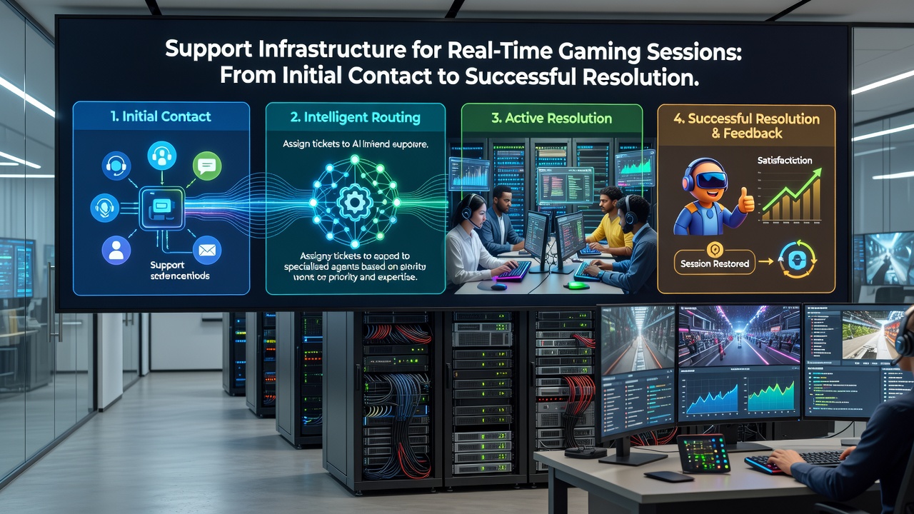 Technical support specialists resolving real-time gaming issues during live sessions