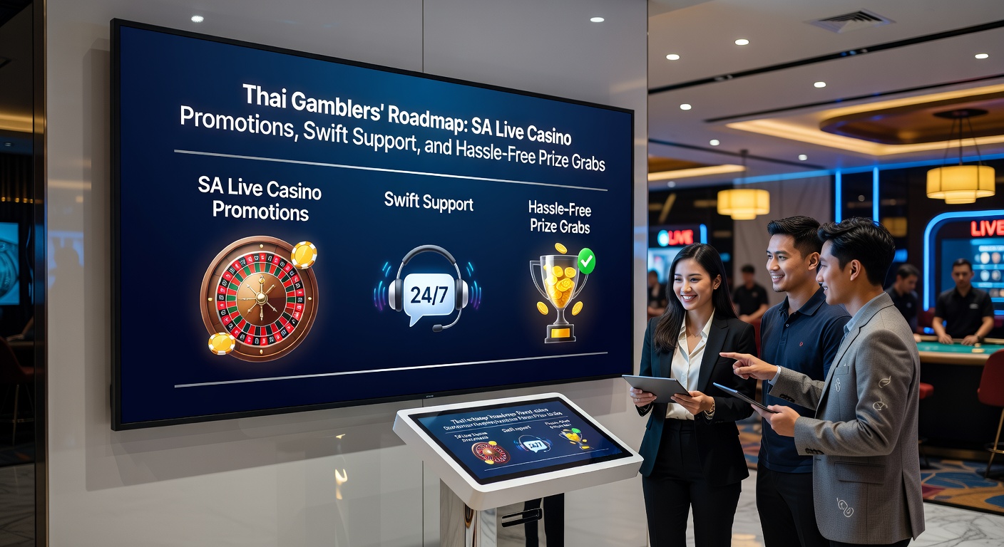 Thai gambler on mobile device claiming prizes from SA Live Casino promotion dashboard, with swift support chat open