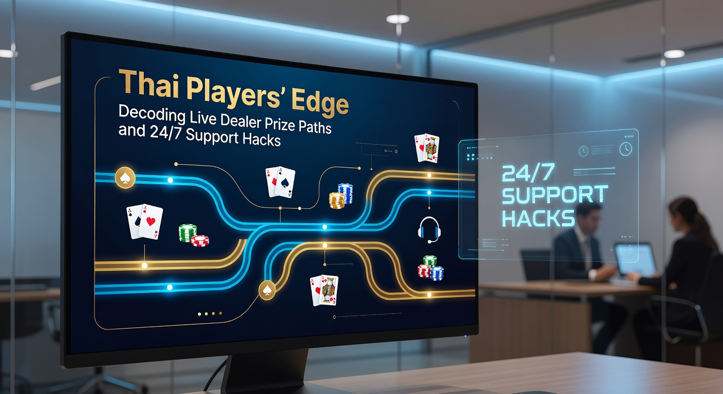 Thai players interacting with live dealer interfaces on screens, highlighting prize notifications and chat support windows